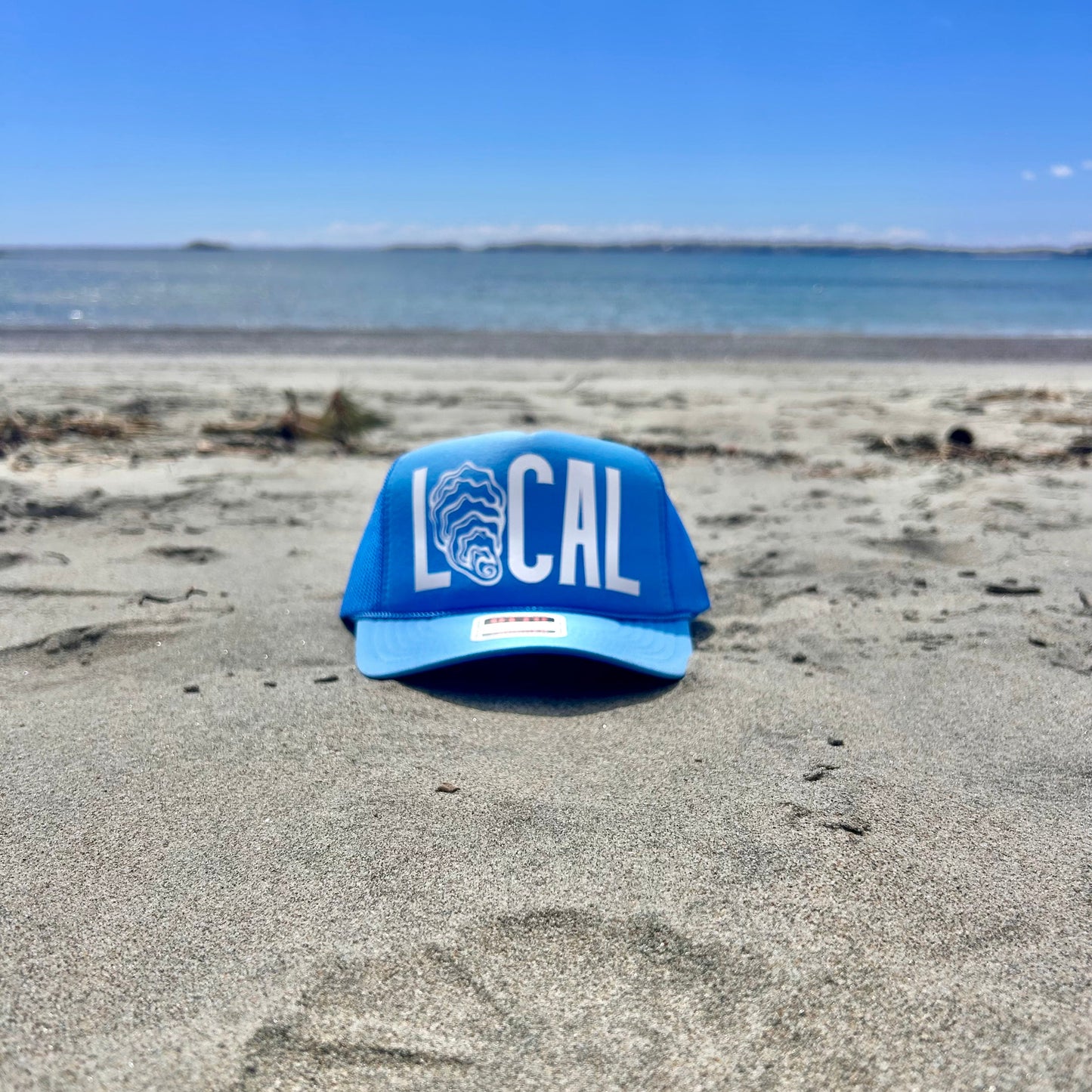 LOCAL Oyster Shell Trucker Hat: Light Blue