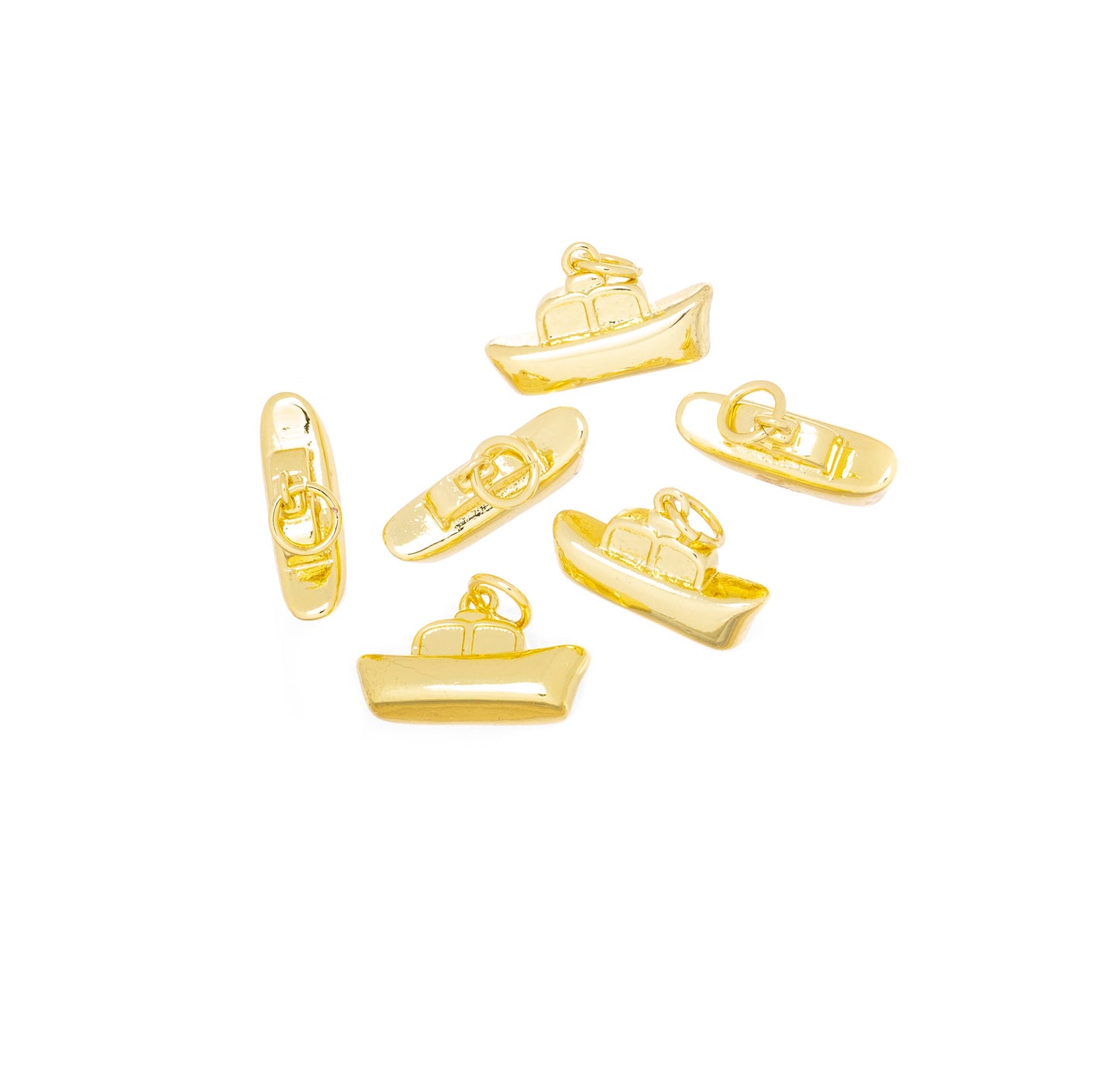 Boat charm For Jewelry Making, Gold Ship Charm,CPG1601: 10 pieces