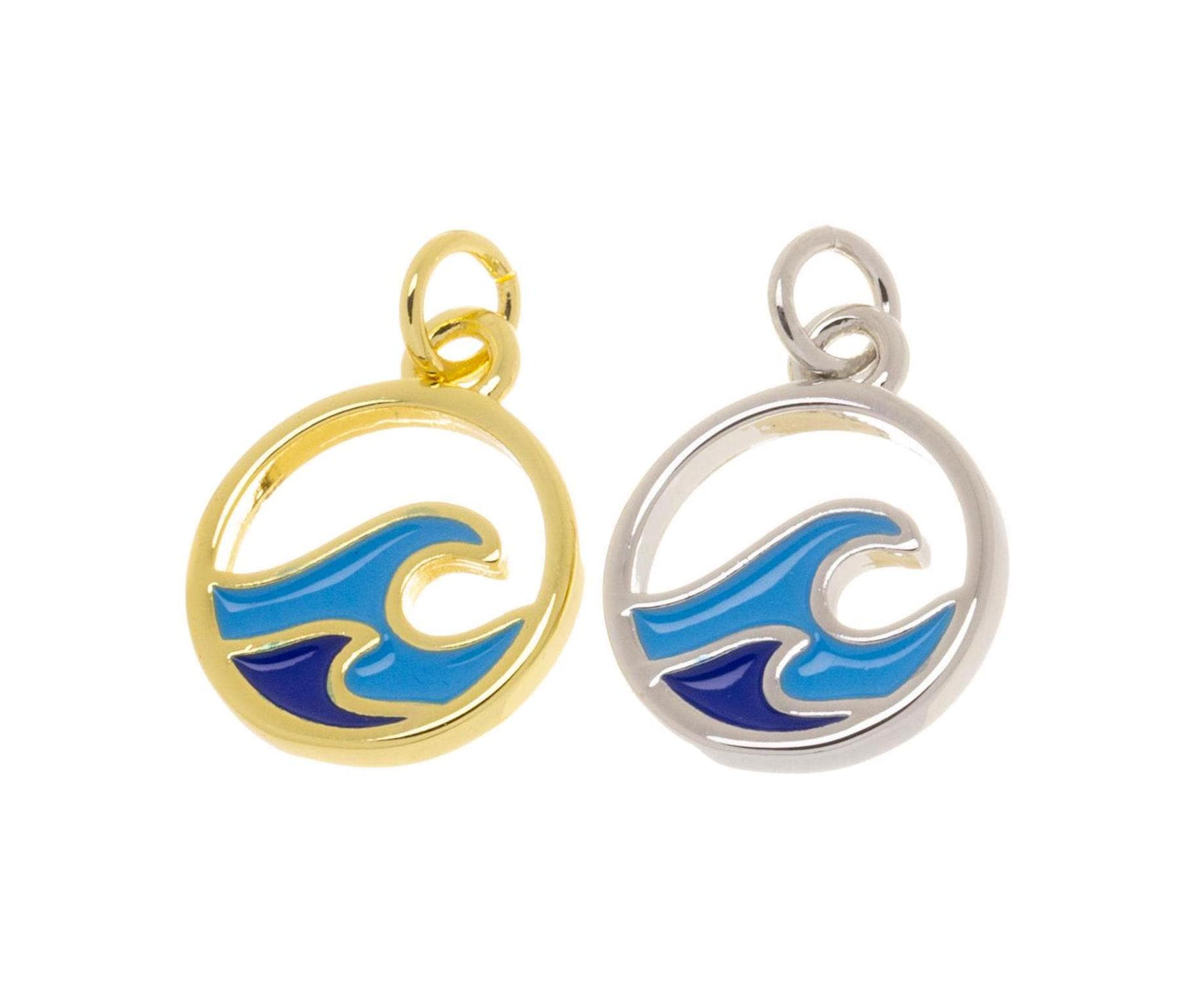 Gold Ocean Wave Charm