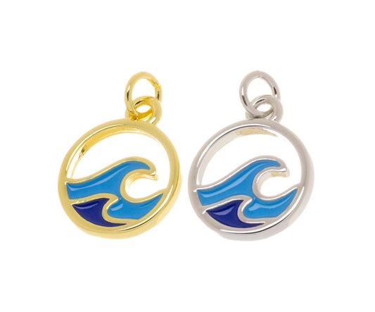Gold Ocean Wave Charm