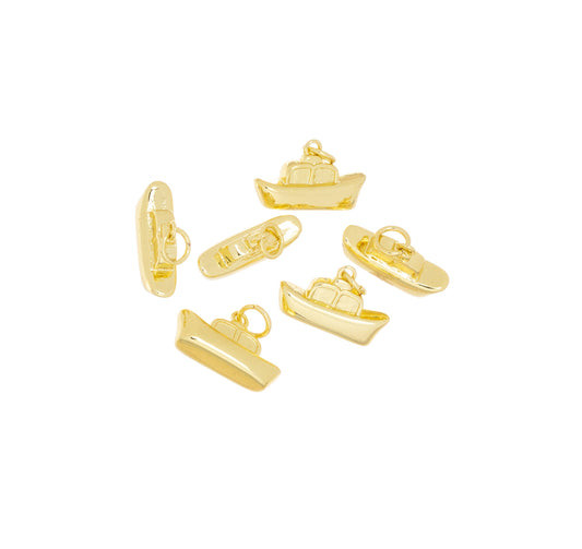 Boat charm For Jewelry Making, Gold Ship Charm,CPG1601: 10 pieces
