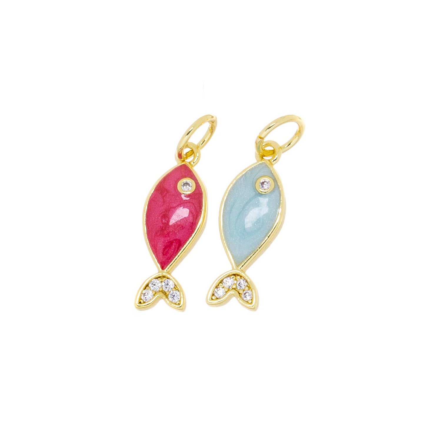 Mini Fish Charm With CZ