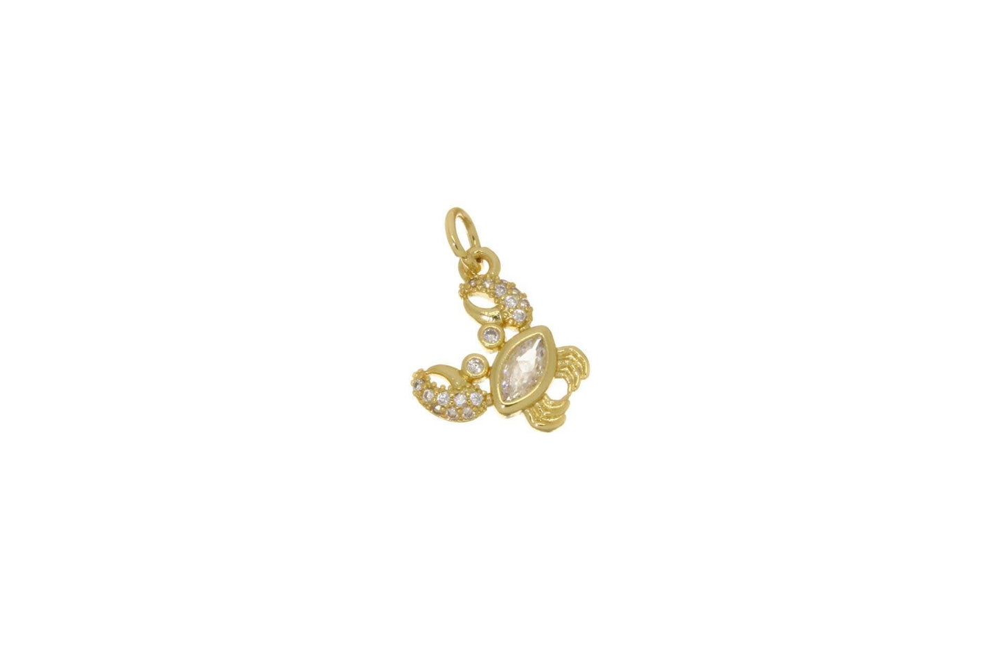 Gold CZ Crab Charm