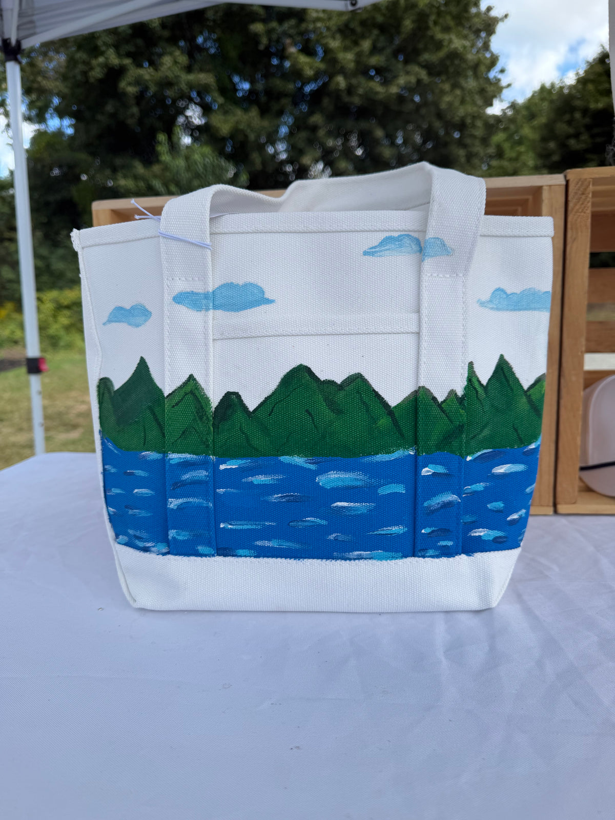 Mountain Scape Painted Tote