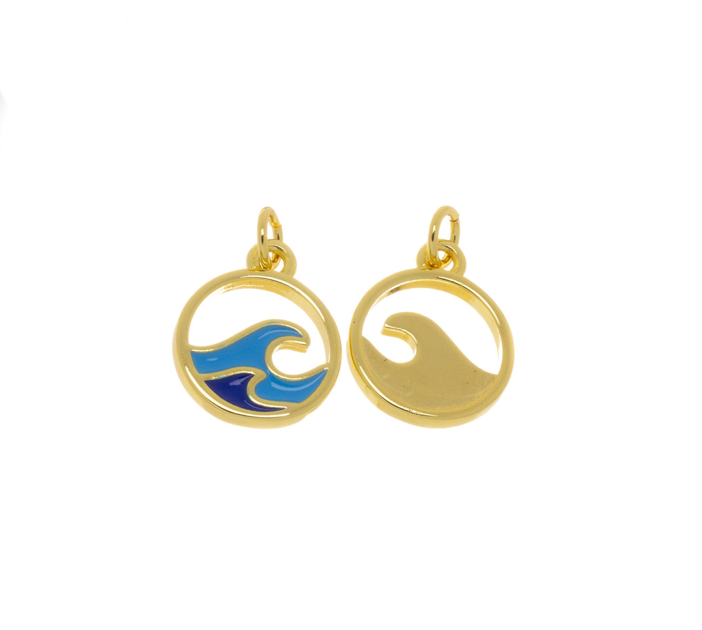 Gold Ocean Wave Charm