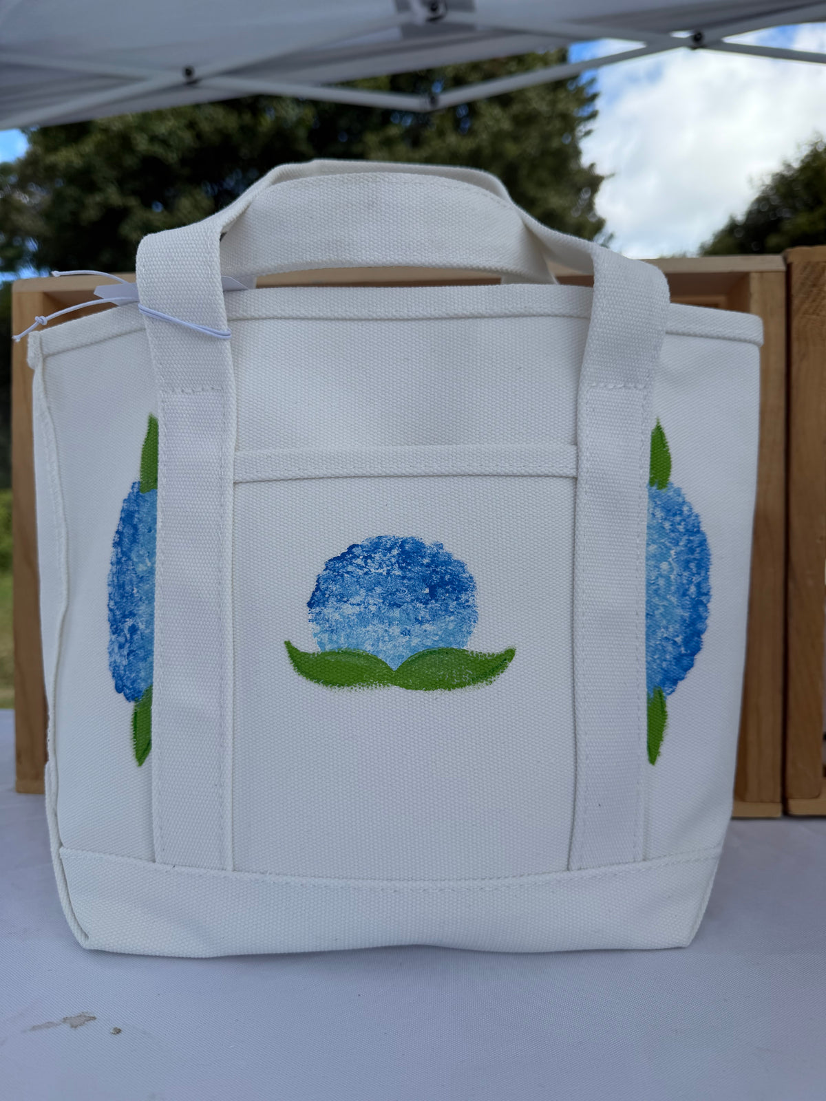Hydrangea Painted tote