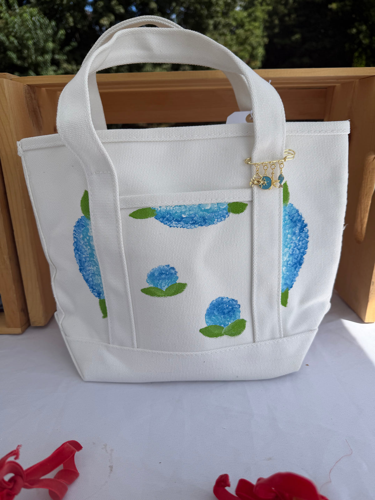 Hydrangea Painted Tote