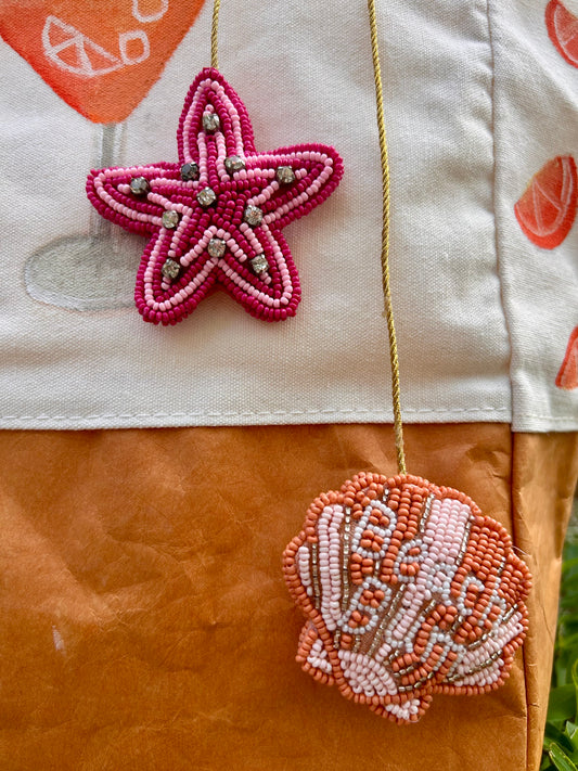 Beach Bum / Starfish Beaded Bag Charm